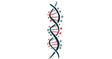 An illustration of a DNA strand, shown close-up, highlights its double-helix structure..