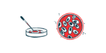 A petri dish illustration.