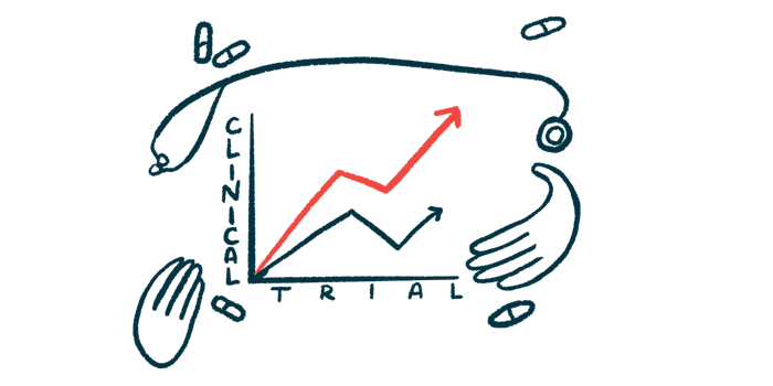 A graph illustrating findings from a clinical trial being released.