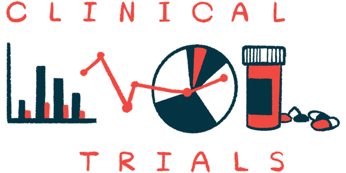 A bar graph, a pie graph and a prescription oral medicine bottle and capsules are shown sandwiched between the words 'CLINICAL' and 'TRIALS.'