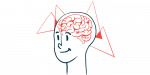 An illustration showcasing a person's brain.