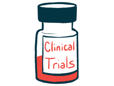 A half-full bottle of a liquid prescription medication is labeled 