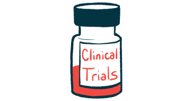 A medicine bottle is labeled clinical trials.