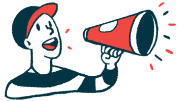 An illustration of a man making an announcement using a megaphone.