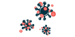 Cells with molecules attaching to their surface are shown in this illustration.