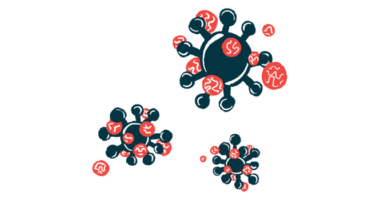 Cells with molecules attaching to their surface are shown in this illustration.