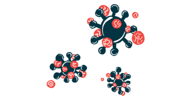 Cells with molecules attaching to their surface are shown in this illustration.