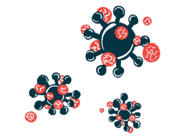 Cells with molecules attaching to their surface are shown in this illustration.