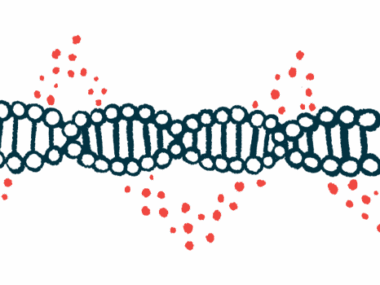 An illustration showing a part of double helix DNA.