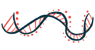 An illustration shows a ribbon of DNA.