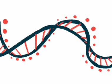 An illustration shows a ribbon of DNA.