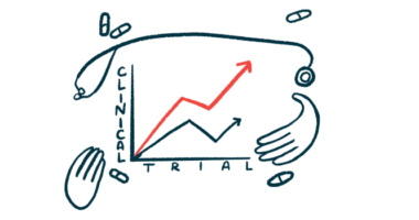 A line chart labelled clinical trials.