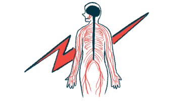 An illustration showing from the back a person's central nervous system.