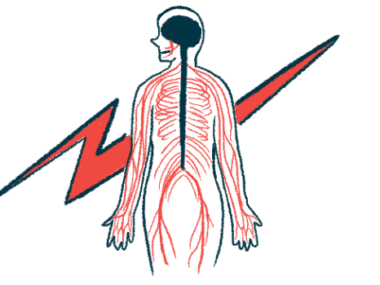 An illustration showing from the back a person's central nervous system.