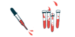 An illustration of vials containing patients' samples being evaluated in a lab.