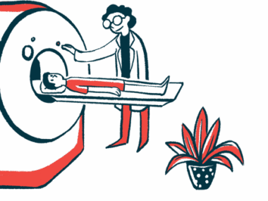 A technician preps a patient for a MRI scan.