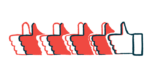 Various hands giving a thumbs-up sign are shown in this illustration.
