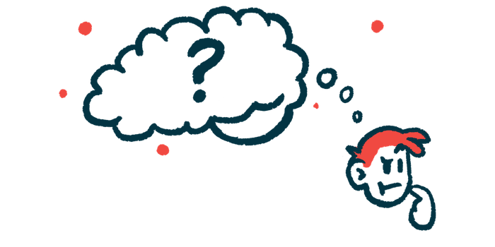 Illustration of a person with a thought bubble containing a question mark.
