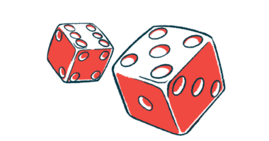 An illustration of two rolling dice.