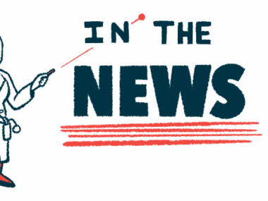 A person in a lab coat uses a laser pointer to point at the words 