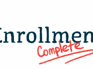 The word 'Enrollment' is seen in black letters with 'Complete' written under it in red, with a zigzag line underneath.