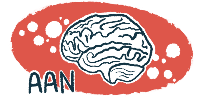 The letters AAN are seen alongside an image of the human brain in this illustration for the American Academy of Neurology Annual Meeting.