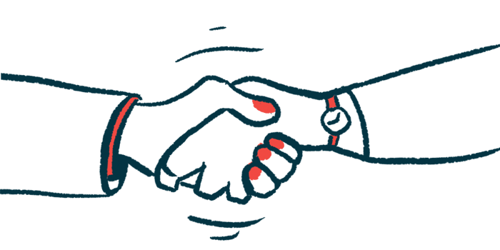 A handshake signifies an agreement or collaboration.