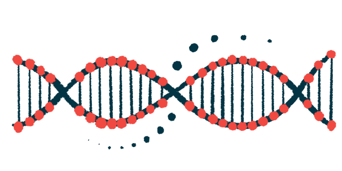 An illustration highlights the double-helix structure of a strand of DNA.