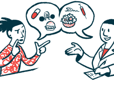 Illustration of a patient discussing treatment options and medical care with a healthcare professional.