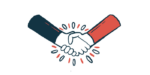 Illustration of handshake to convey collaboration.