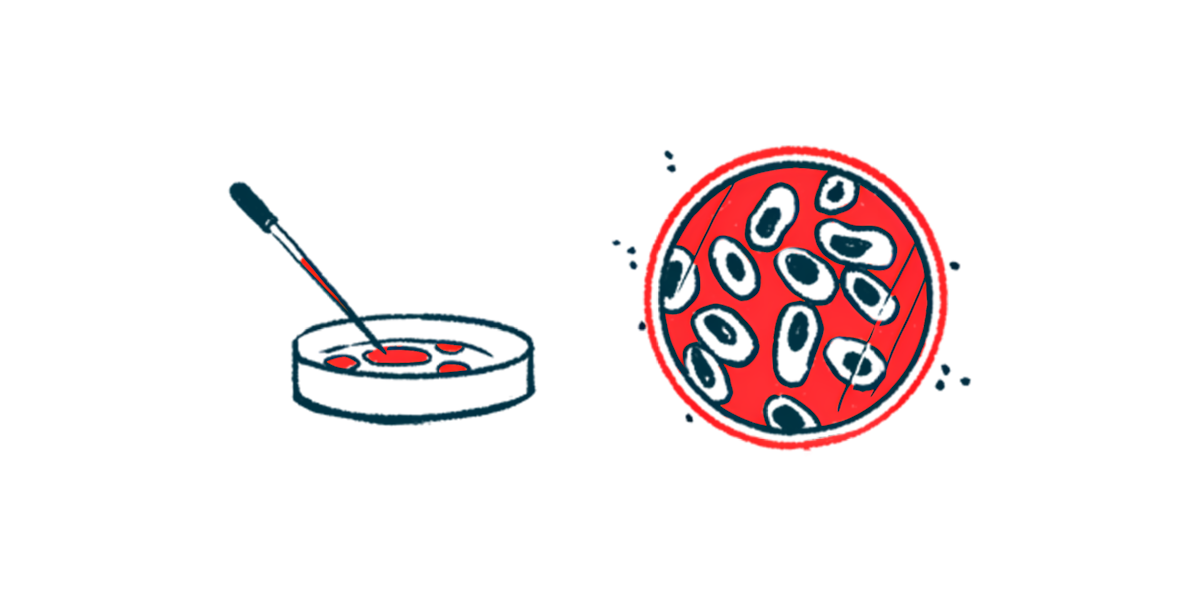 A dropper is seen poised above a petri dish alongside an aerial image of cells in another lab dish.