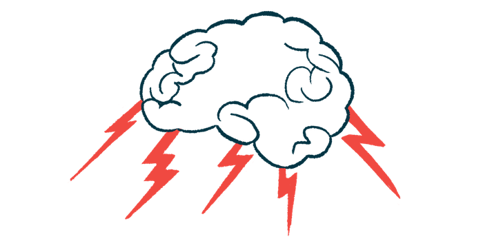 Lightning bolts are seen shooting from the human brain.