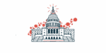 An illustration shows the U.S. Capitol building with red bubbles rising up behind it.