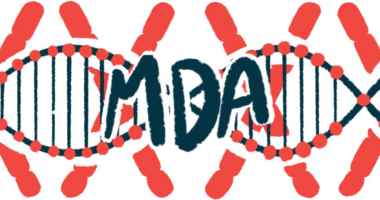 The letters MDA are shown in an illustration over the top of a DNA strand.