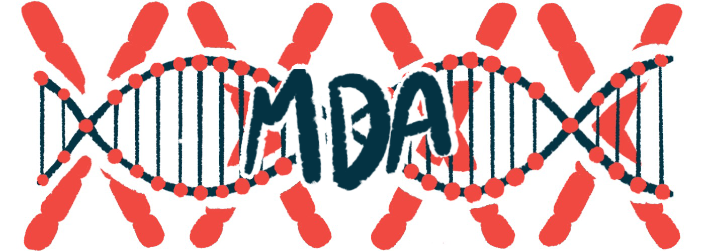 The letters MDA are shown in an illustration over the top of a DNA strand.