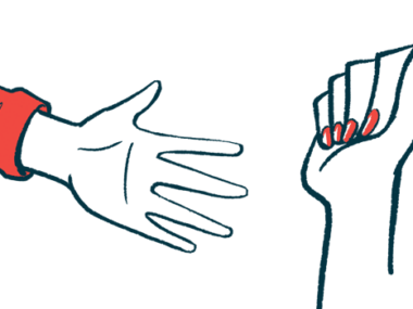 Illustration of two hands, one open and the other in a fist.